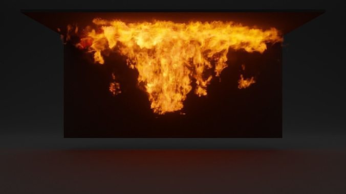 Burning house elements pack vdb 3D model 5