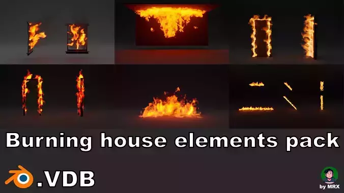 Burning house elements pack vdb
