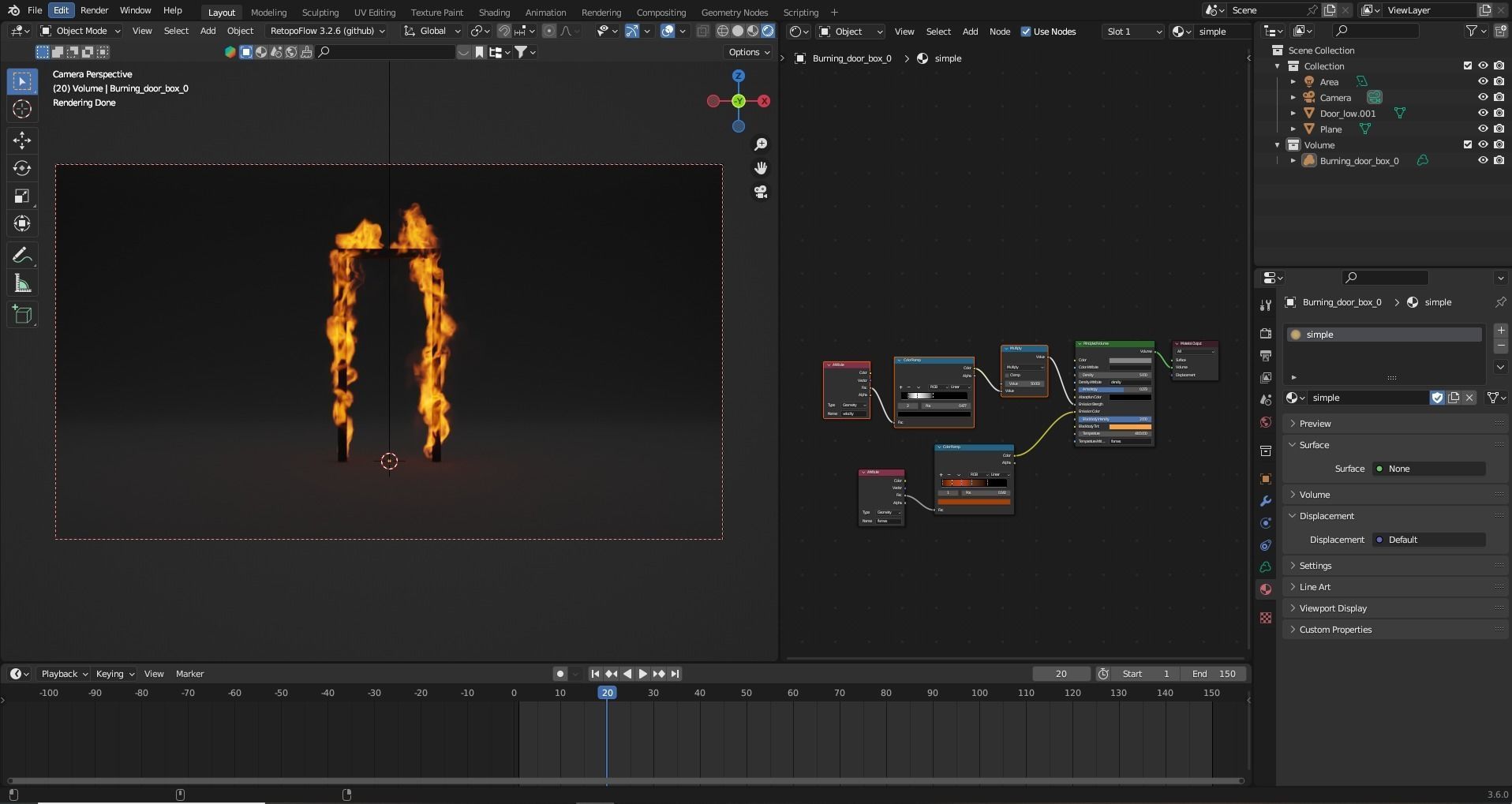 Burning house elements pack vdb 3D model_12