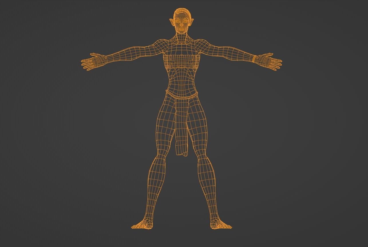 Orc warrior Barbarian character Ogre Tusked Demonic  Low-poly 3D model_10