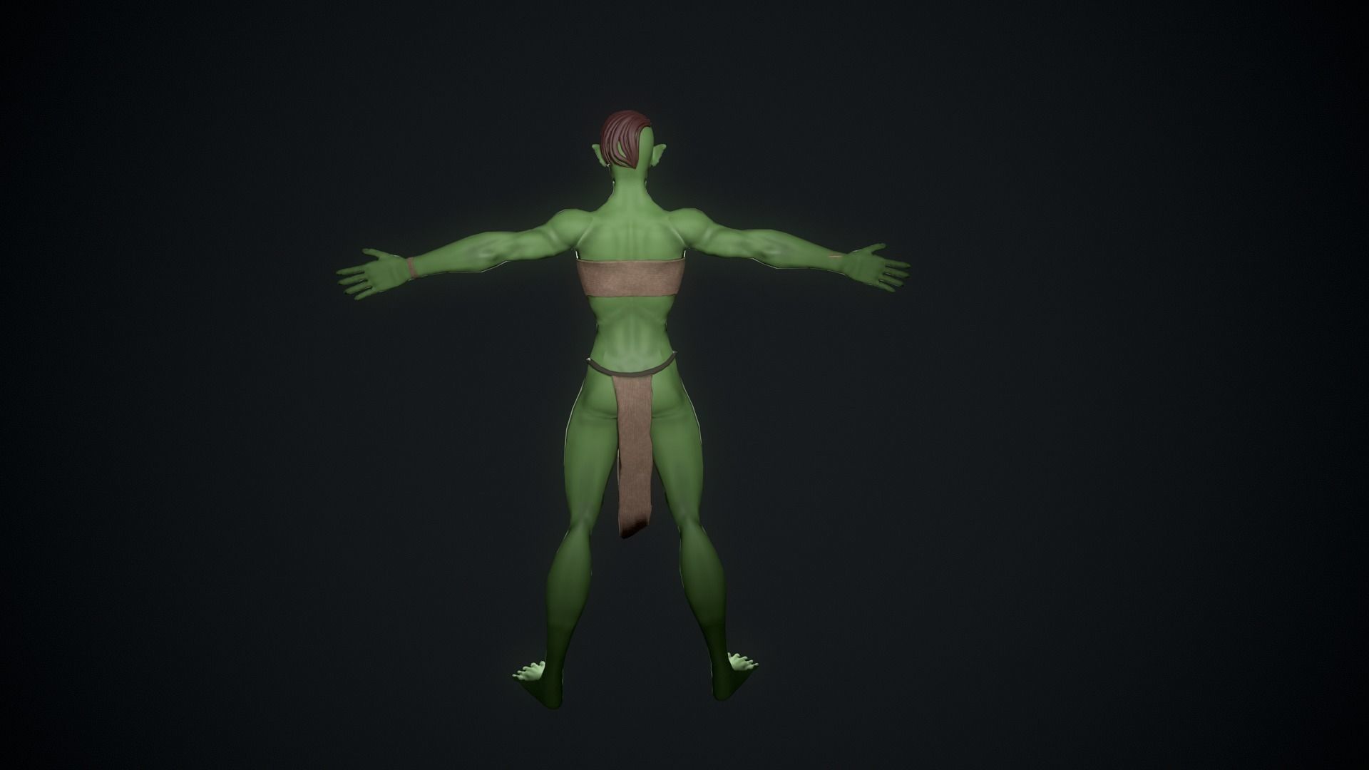 Orc warrior Barbarian character Ogre Tusked Demonic  Low-poly 3D model_3
