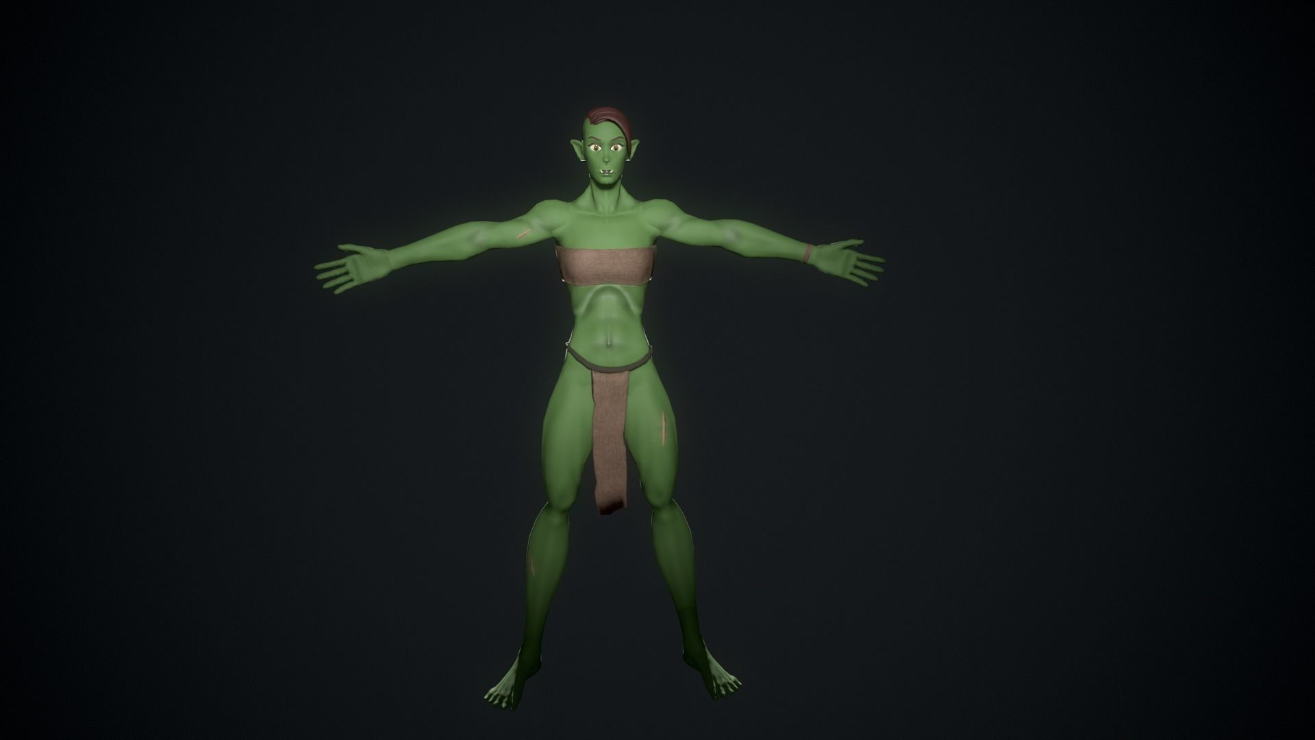 Orc warrior Barbarian character Ogre Tusked Demonic  Low-poly 3D model_4