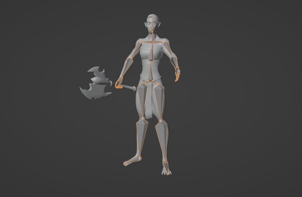 Orc warrior Barbarian character Ogre Tusked Demonic  Low-poly 3D model_8