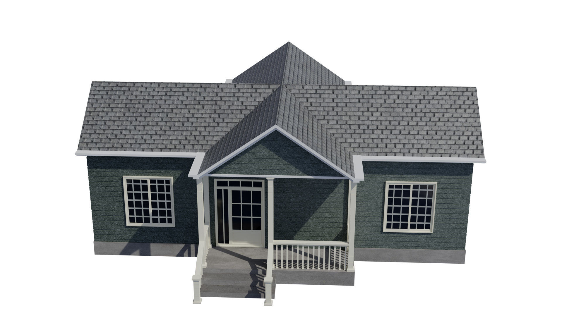 Simple House 005 Low-poly 3D model_6