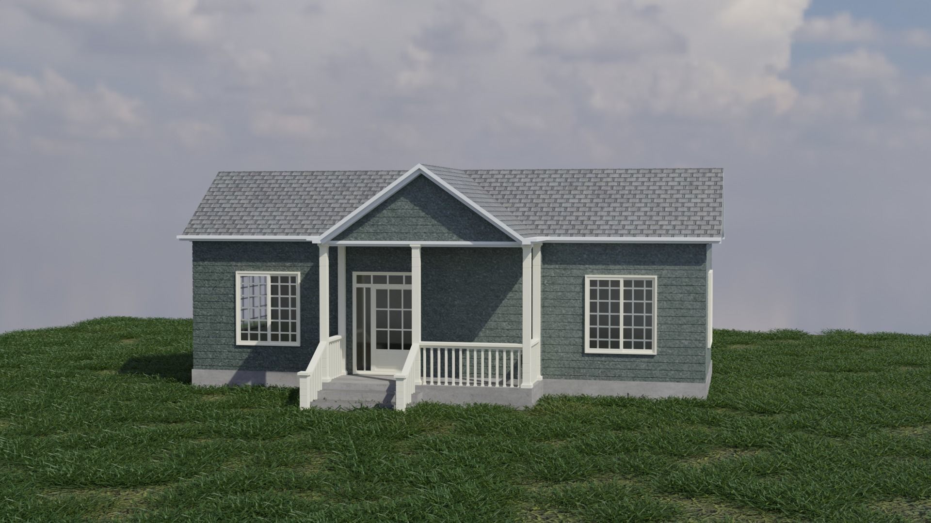 Simple House 005 Low-poly 3D model_3