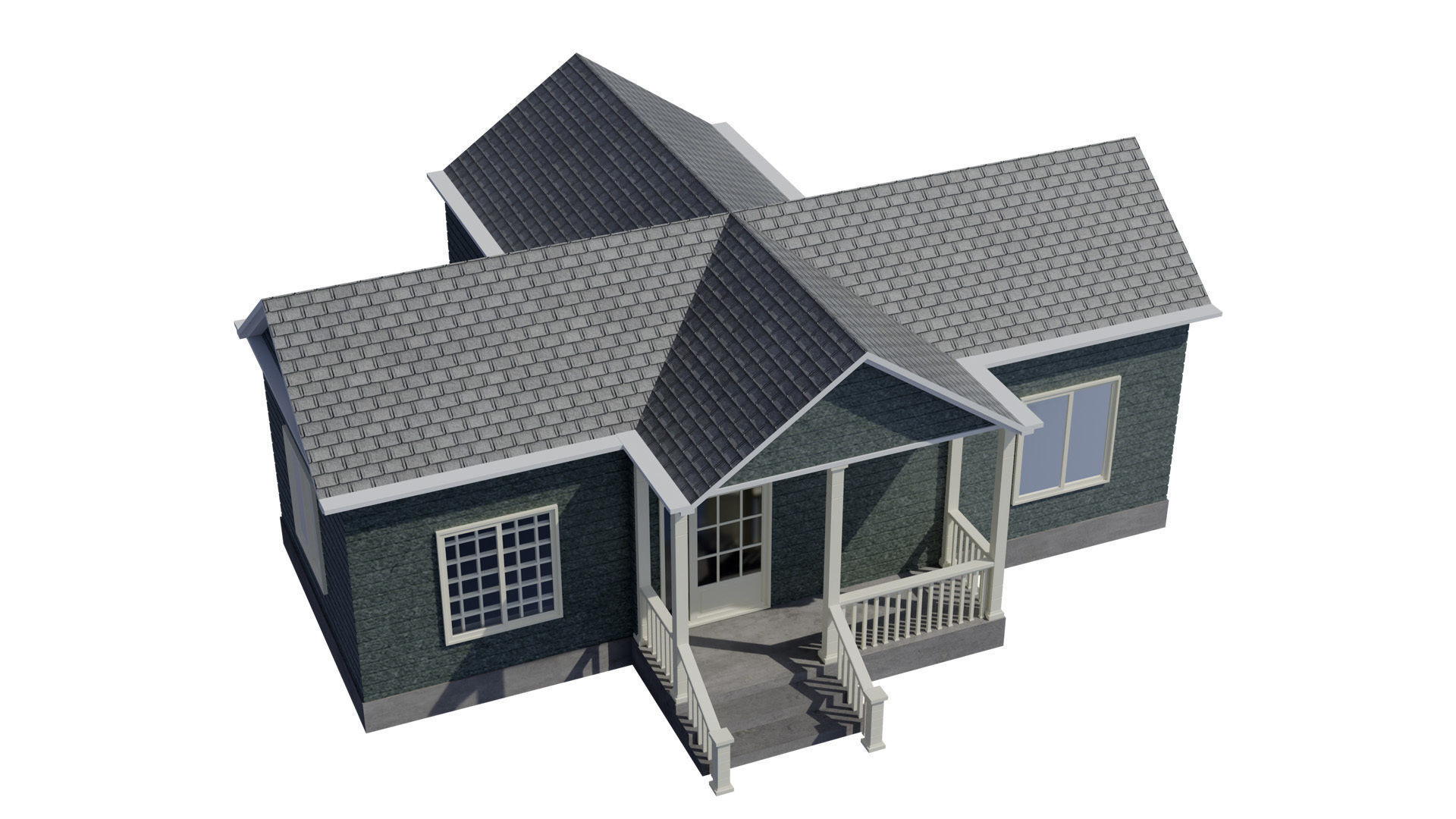 Simple House 005 Low-poly 3D model_5