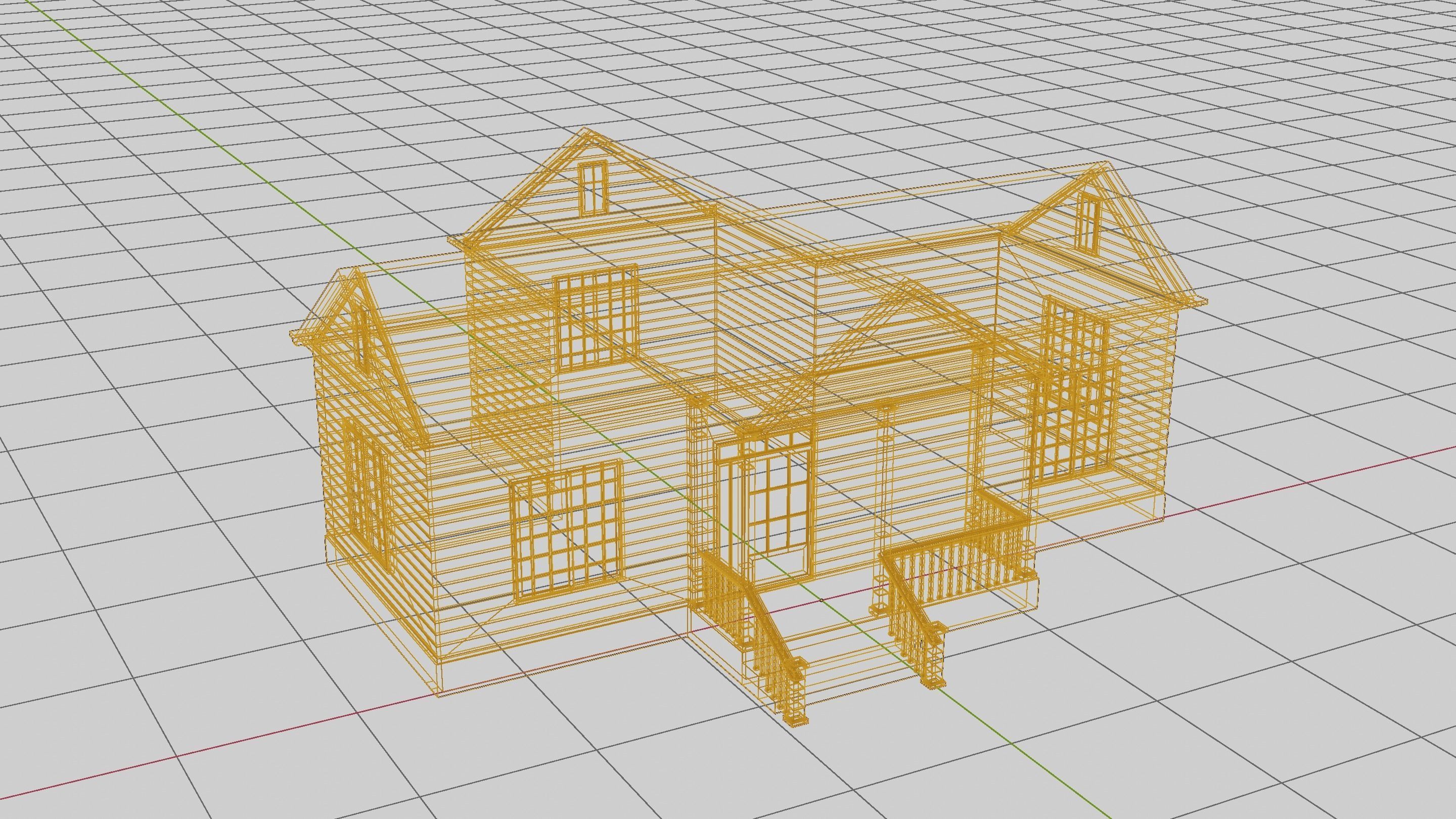 Simple House 005 Low-poly 3D model_7