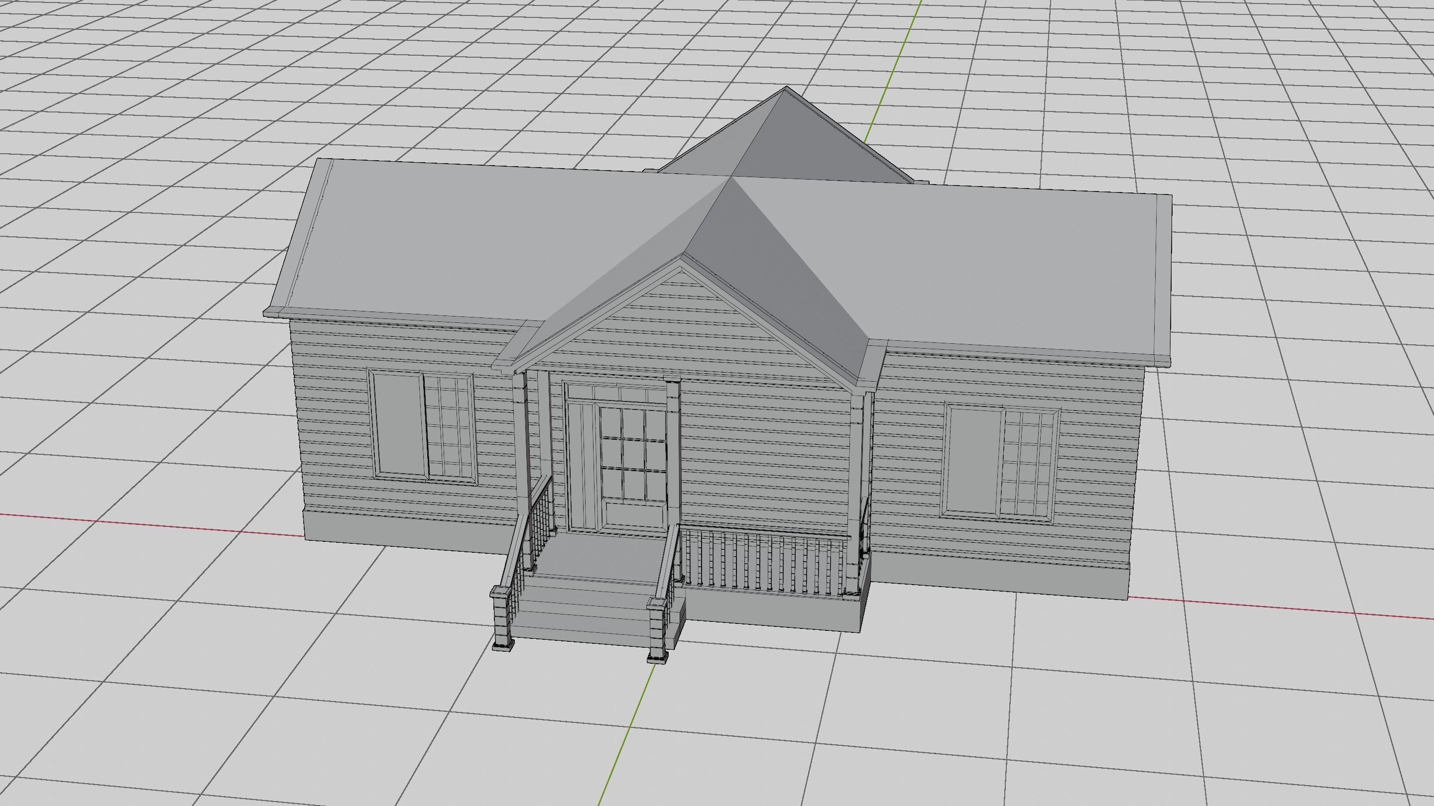 Simple House 005 Low-poly 3D model_8