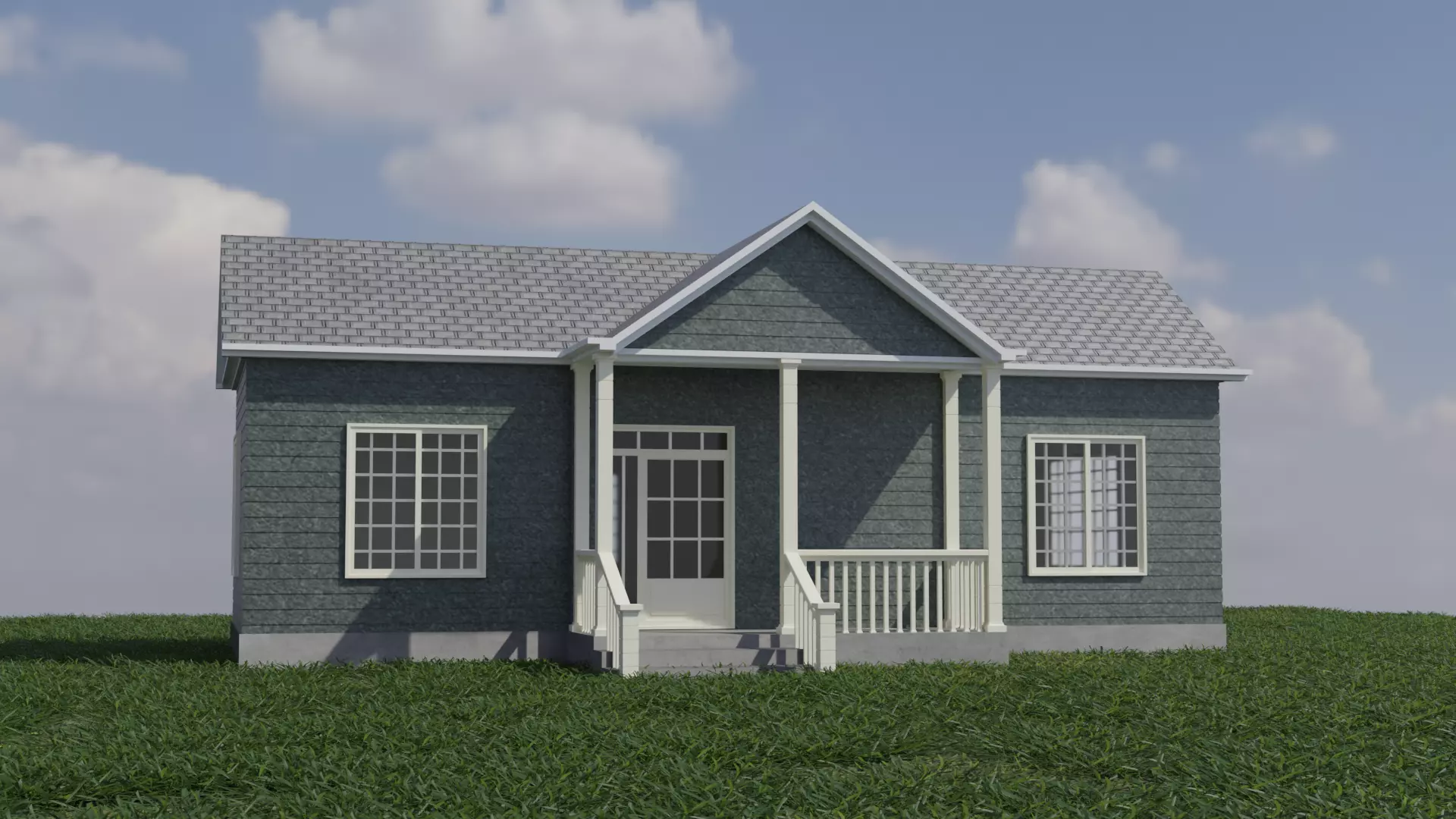 Simple House 005 Low-poly 3D model_0