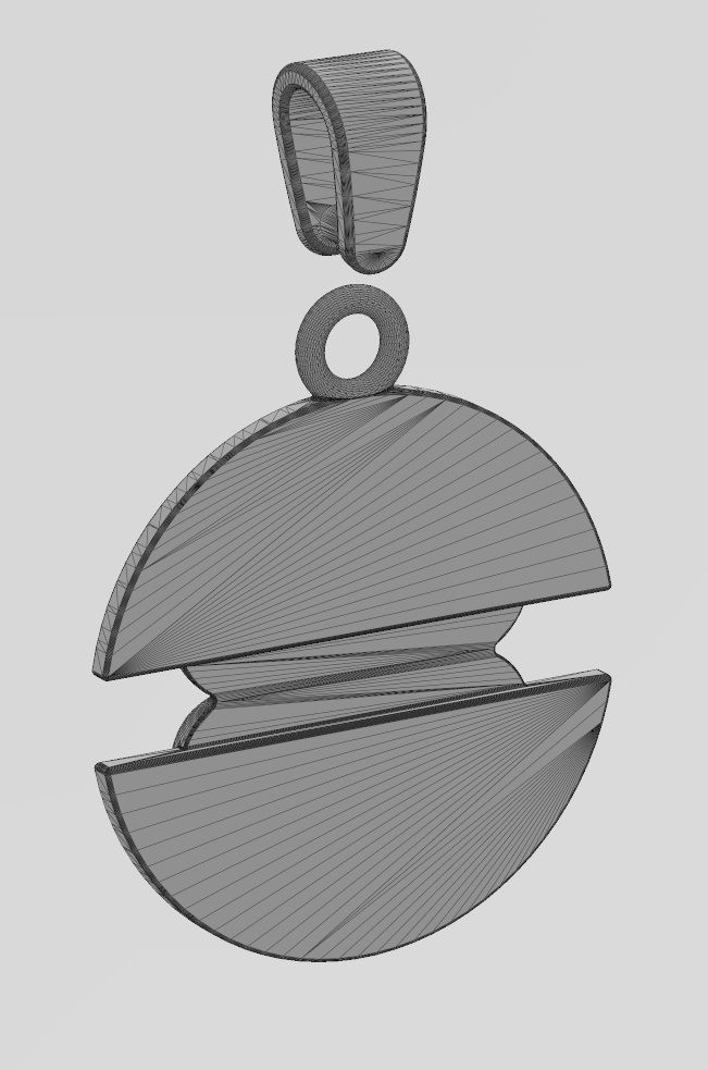 Corolla flower split round pendant with bail 3D print model_15