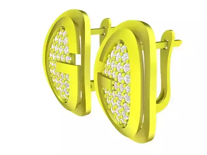 6006 G letter diamond earrings 