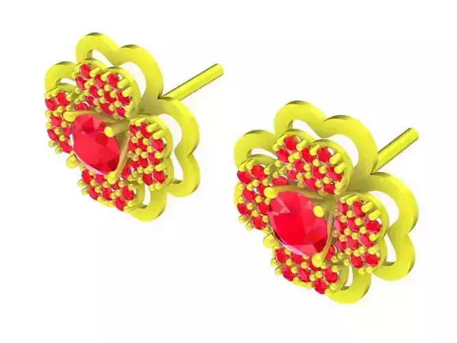 6007 flower diamond earrings 