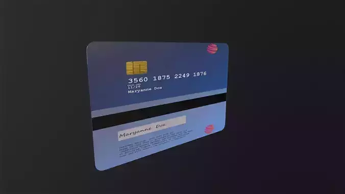 Credit card 3D Model Low-poly 3D model