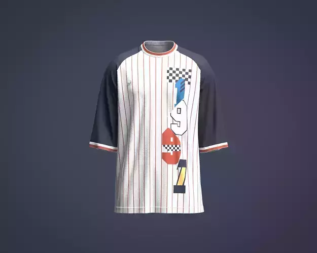 Baseball printed Reglan Oversized t-shirt