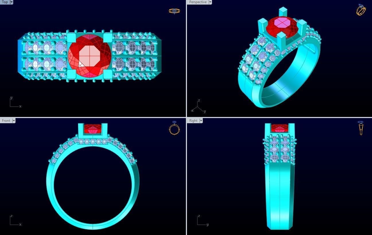 Diamond Ring - N3612 3D print model_10