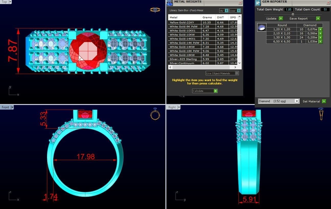 Diamond Ring - N3612 3D print model_8