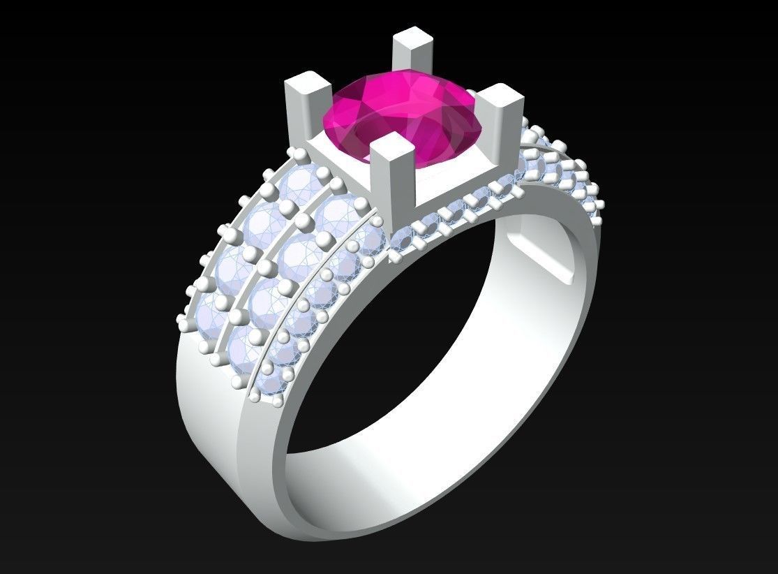 Diamond Ring - N3612 3D print model_3