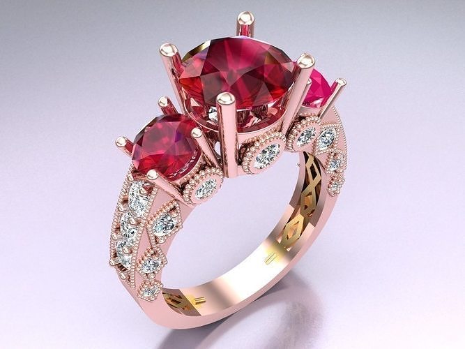 Diamond Ring - Womens Rings - N3726 3D print model