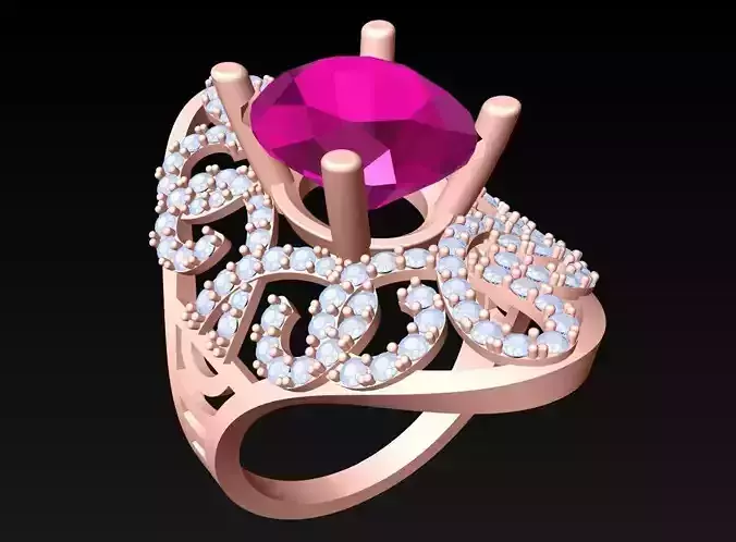 Oval Stone Ring - Womens Rings - N6291