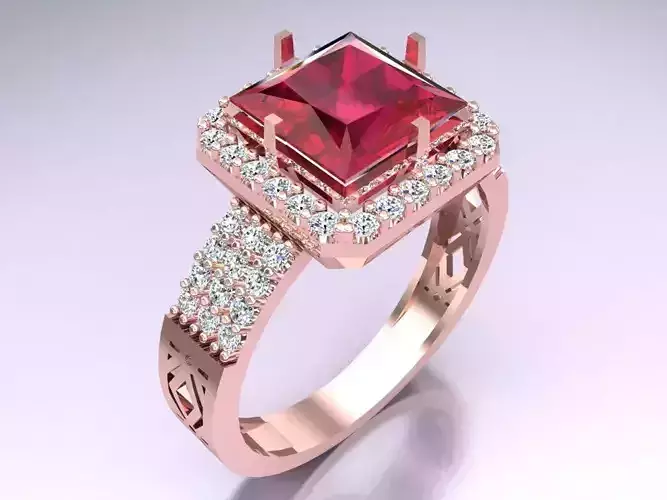 Square Stone Rings - N6624