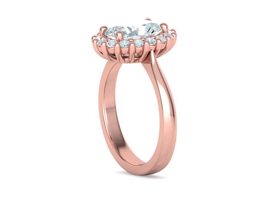 Diana Emerald Engagement Ring 10x8 Oval Stone  3D print model_24