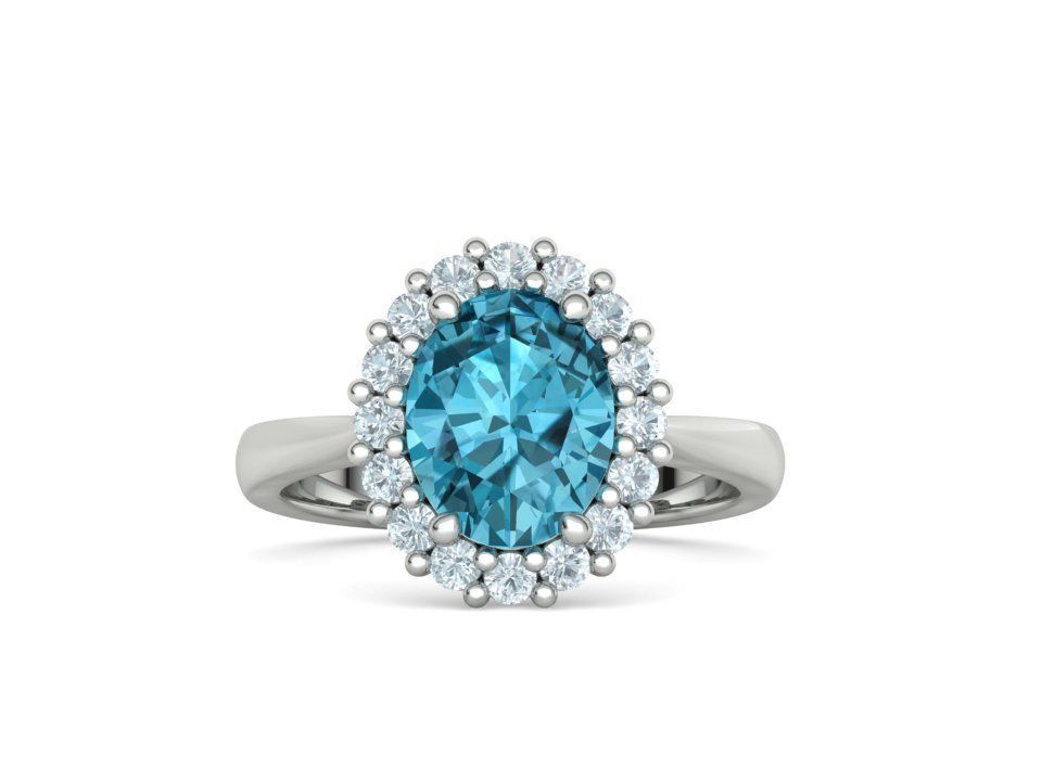 Diana Emerald Engagement Ring 10x8 Oval Stone  3D print model_14