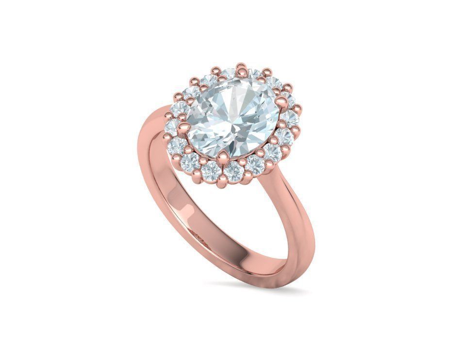 Diana Emerald Engagement Ring 10x8 Oval Stone  3D print model_27