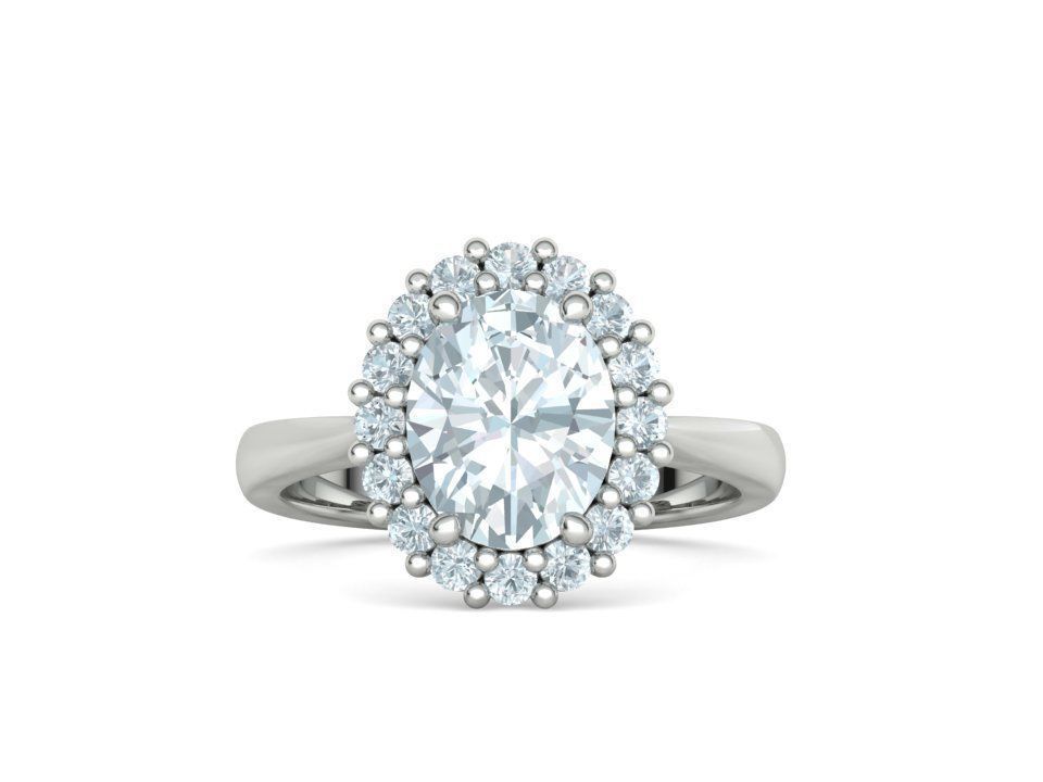 Diana Emerald Engagement Ring 10x8 Oval Stone  3D print model_35