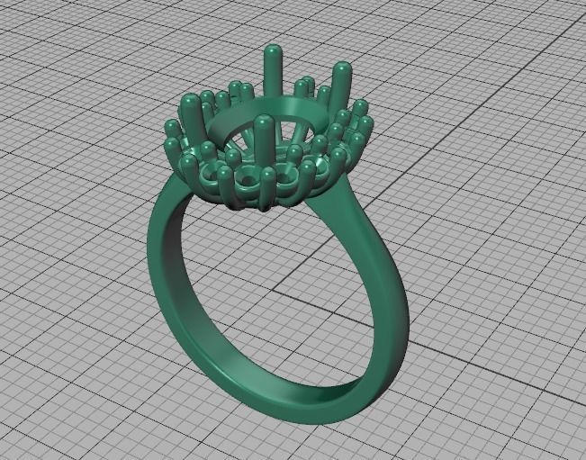 Diana Emerald Engagement Ring 10x8 Oval Stone  3D print model_44