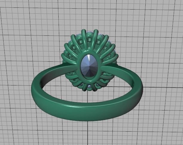 Diana Emerald Engagement Ring 10x8 Oval Stone  3D print model_38