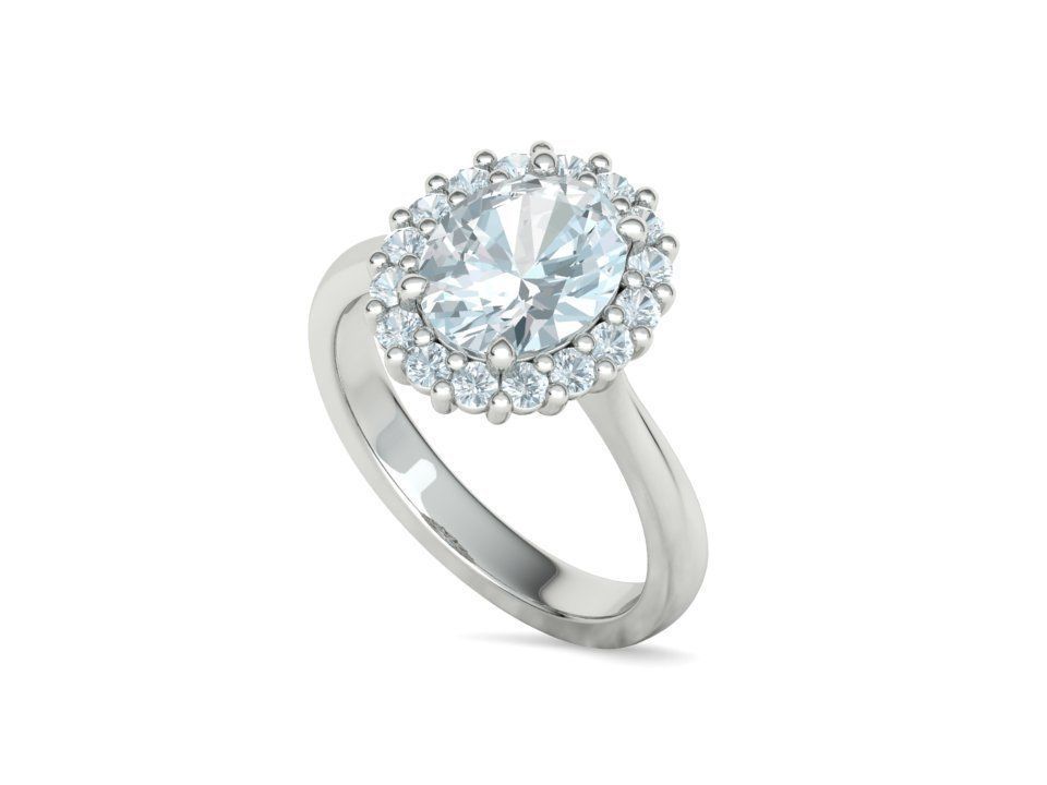 Diana Emerald Engagement Ring 10x8 Oval Stone  3D print model_29