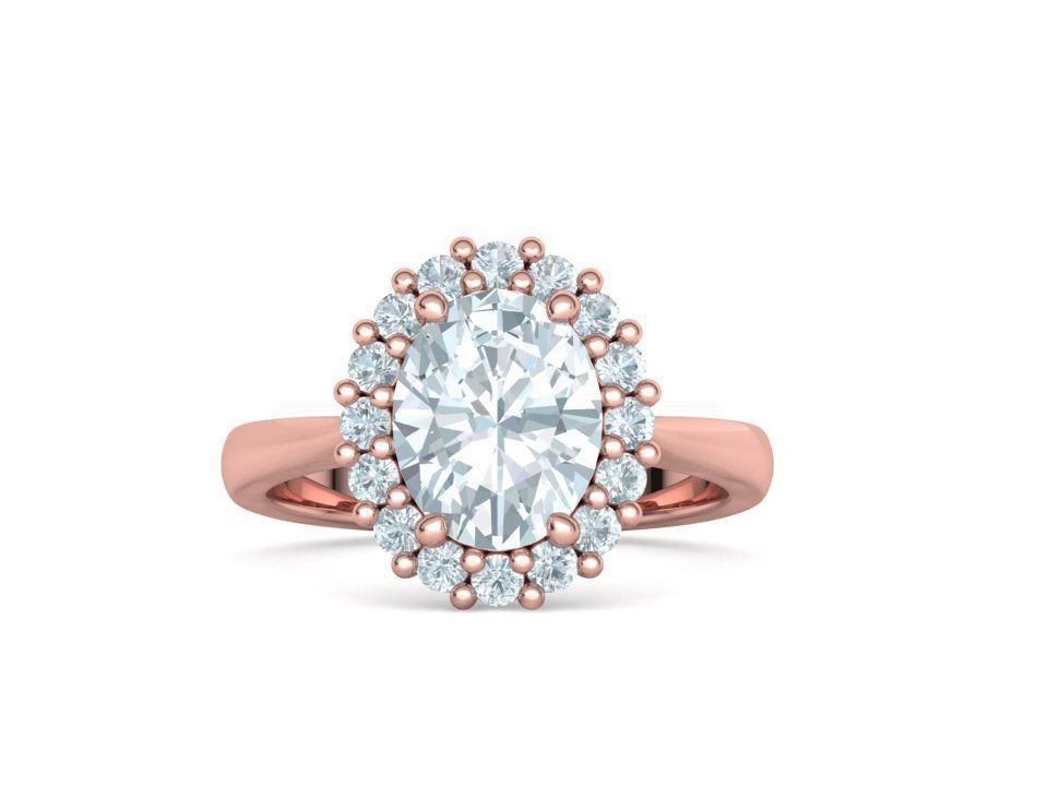 Diana Emerald Engagement Ring 10x8 Oval Stone  3D print model_33