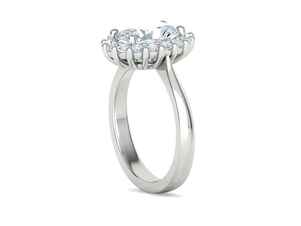 Diana Emerald Engagement Ring 10x8 Oval Stone  3D print model_26