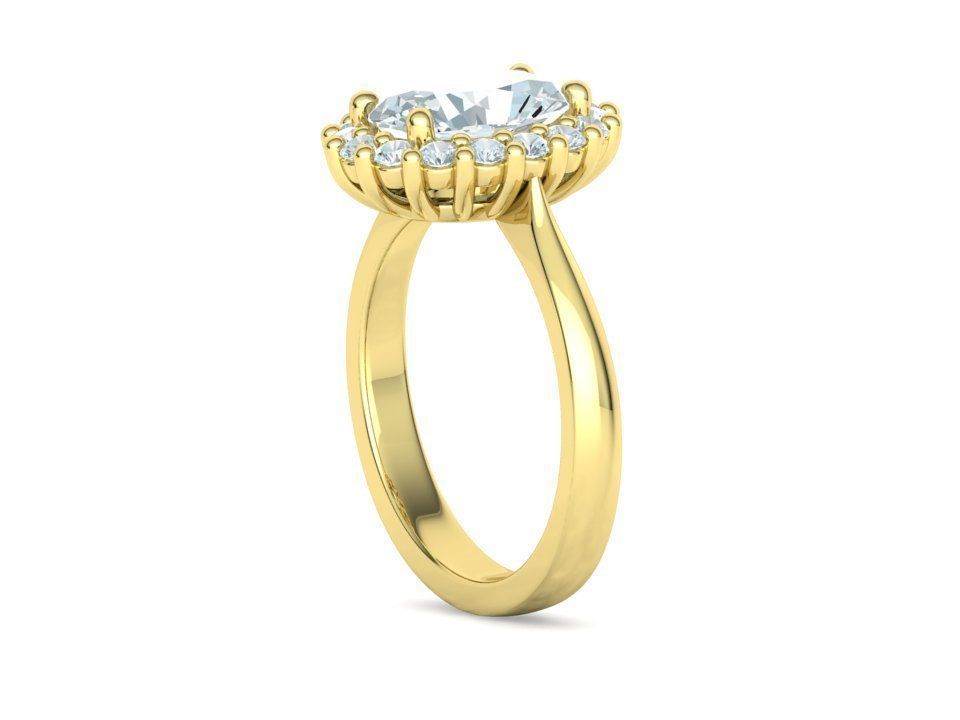 Diana Emerald Engagement Ring 10x8 Oval Stone  3D print model_25