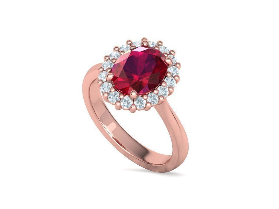 Diana Emerald Engagement Ring 10x8 Oval Stone  3D print model_30