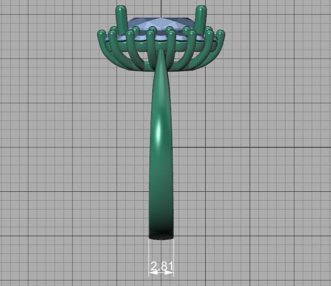 Diana Emerald Engagement Ring 10x8 Oval Stone  3D print model_40