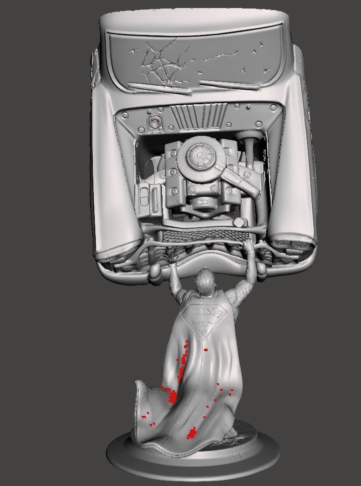 superman car lift action model  3D print model_2