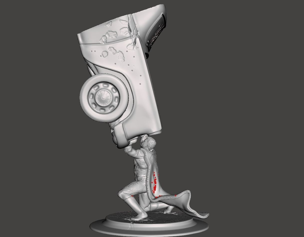 superman car lift action model  3D print model_3