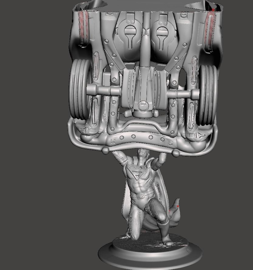 superman car lift action model  3D print model_1
