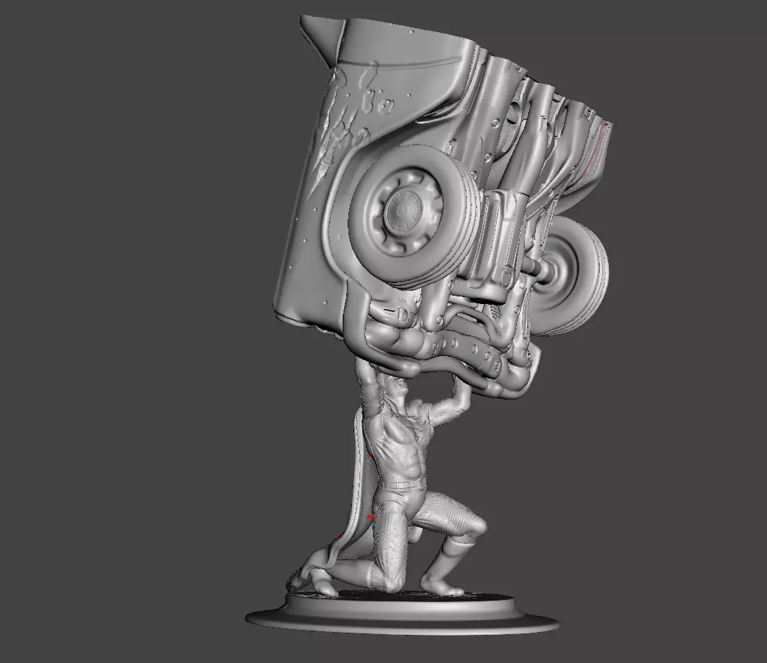 superman car lift action model  3D print model_0