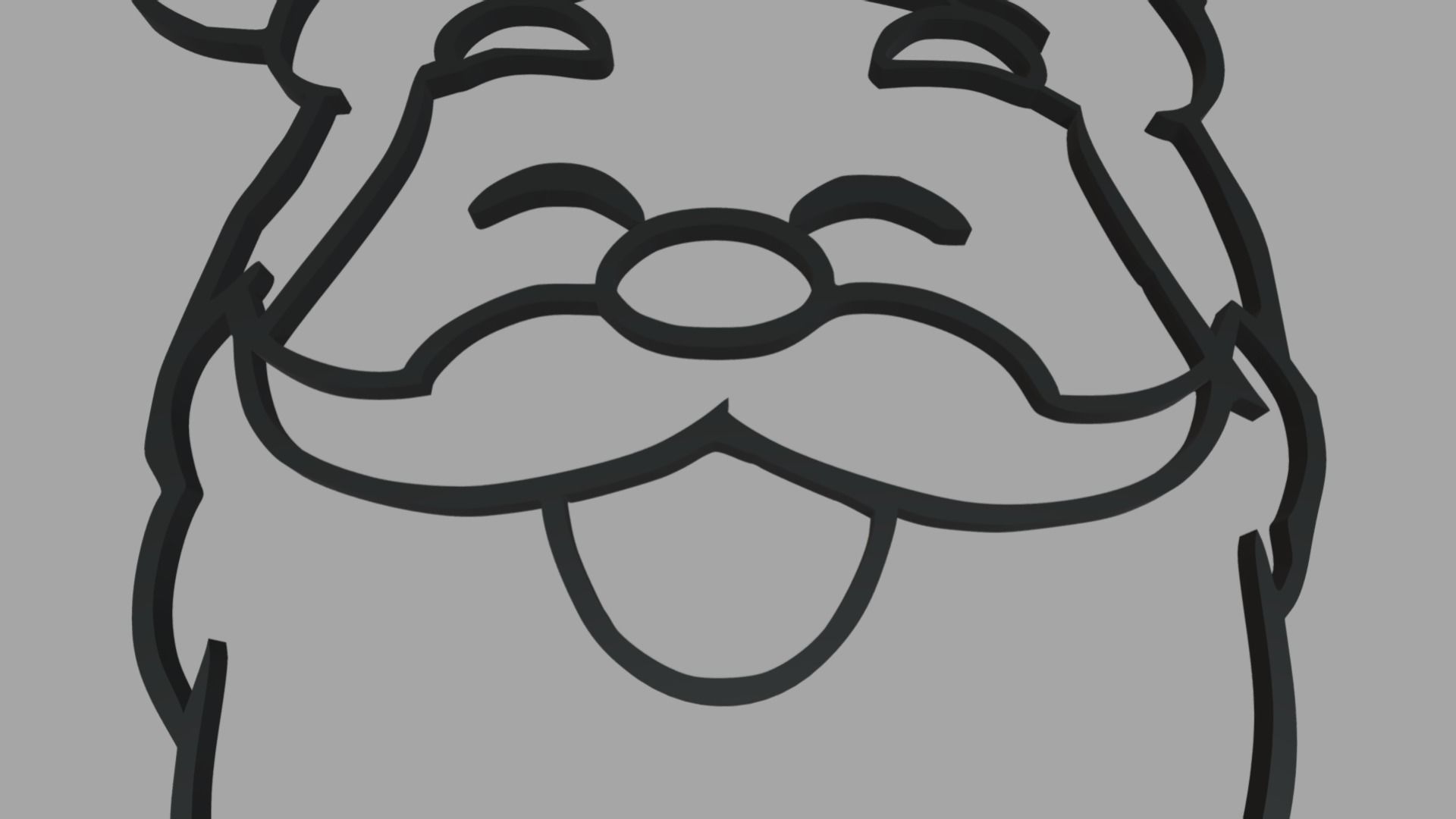 Santa Claus Wall Silhouette 01 3D print model_2