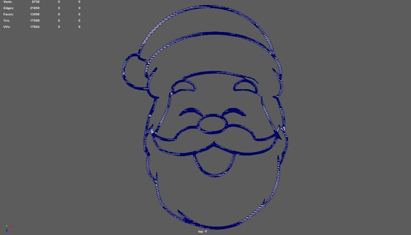 Santa Claus Wall Silhouette 01 3D print model_5