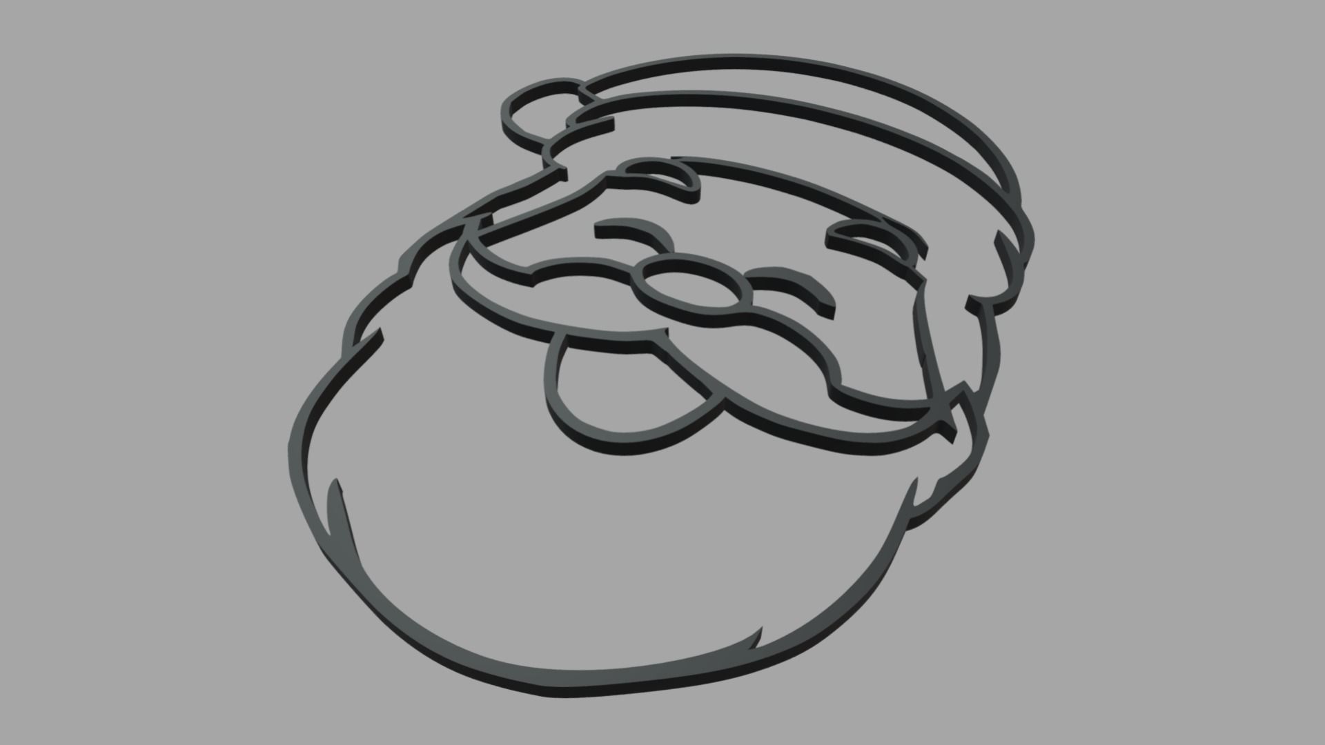 Santa Claus Wall Silhouette 01 3D print model_4