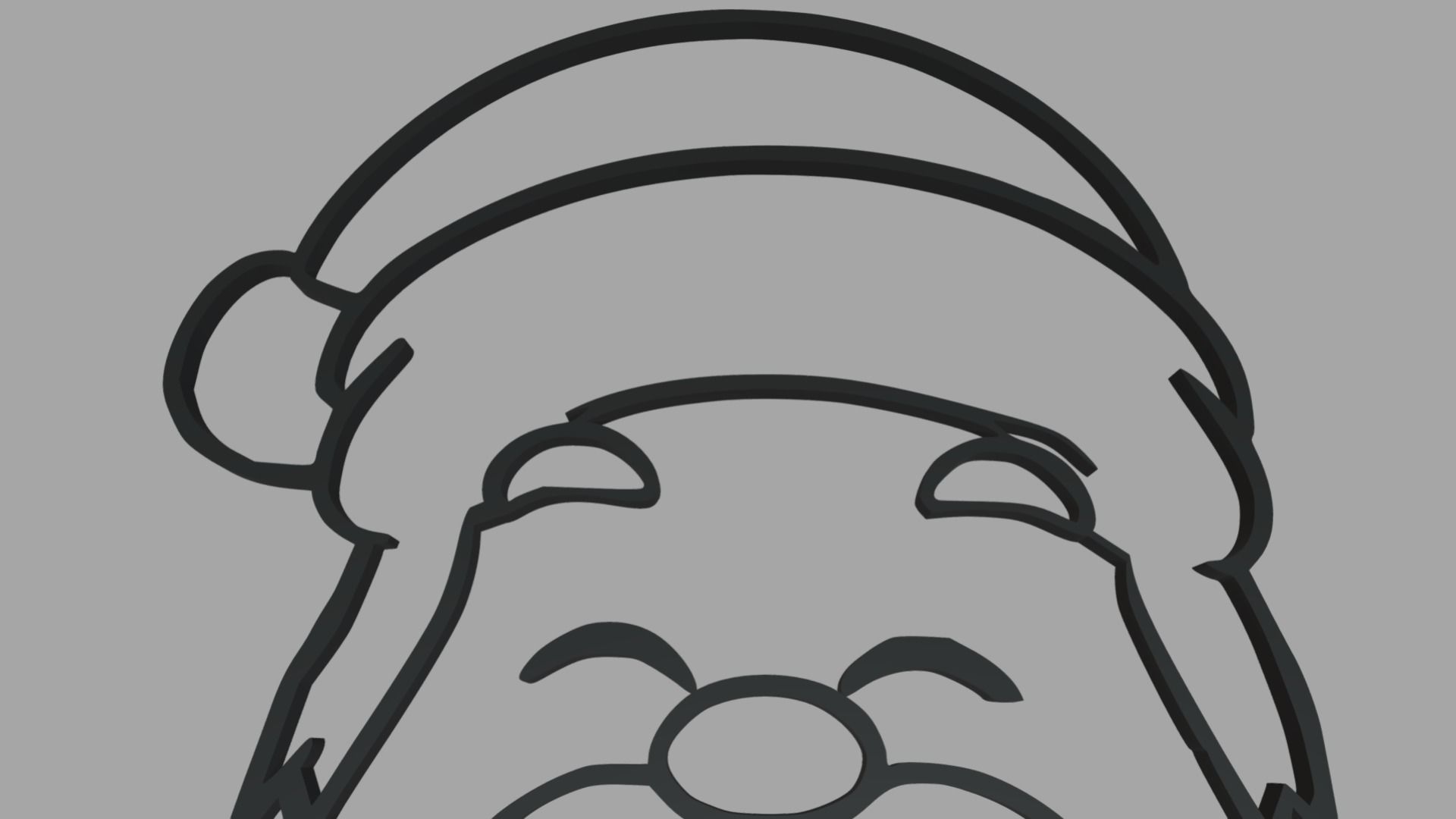 Santa Claus Wall Silhouette 01 3D print model_1