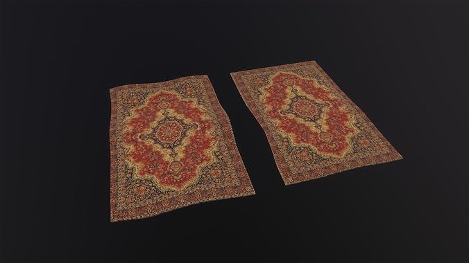 Persian Carpet Design 3D Model Low-poly 3D model