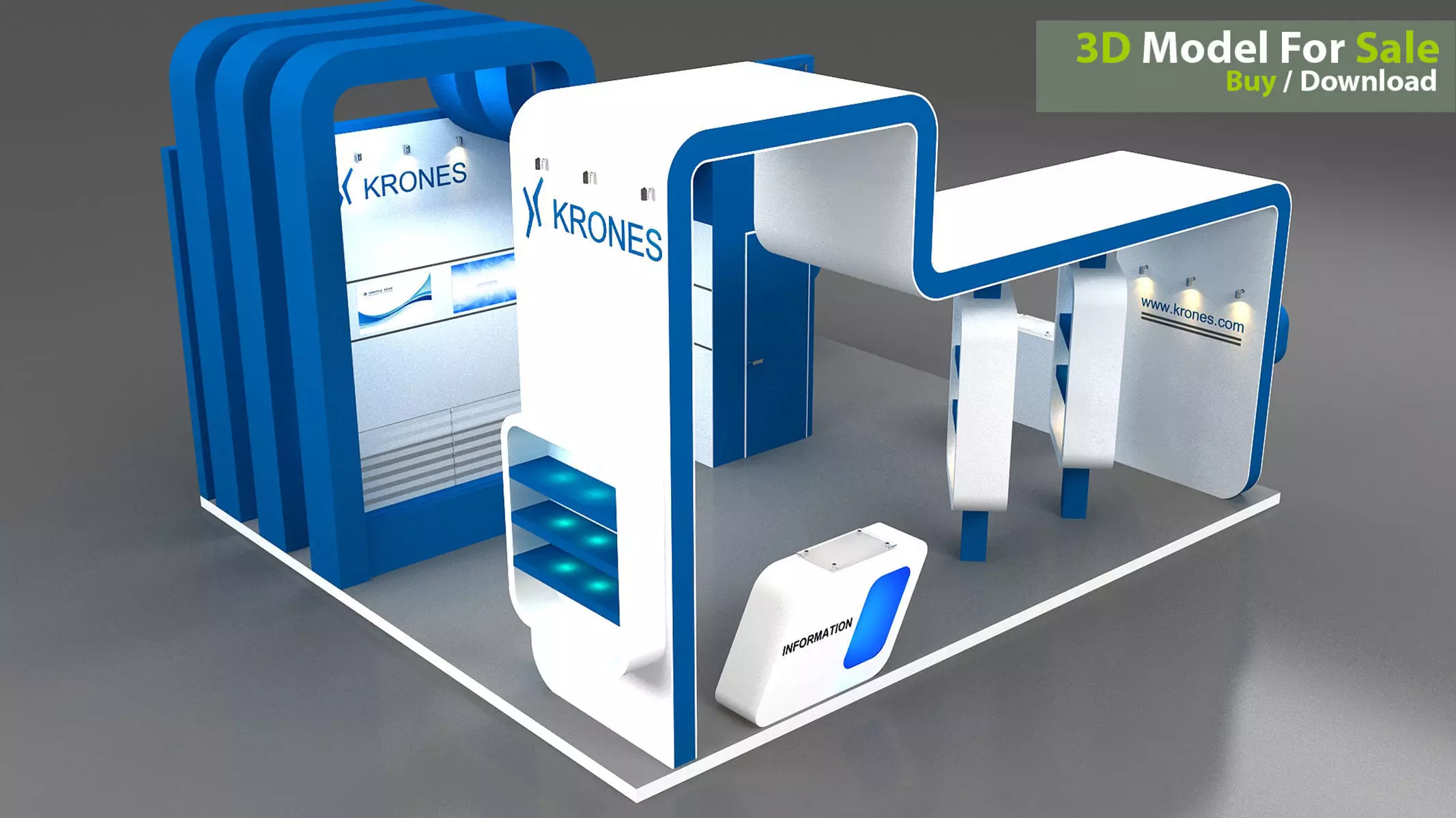 Exhibition Low-poly 3D model_0
