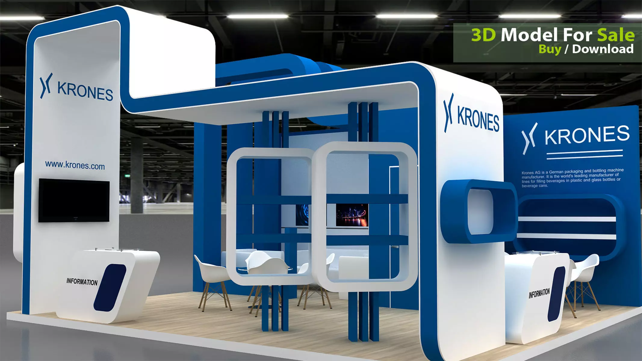 Exhibition Low-poly 3D model_1