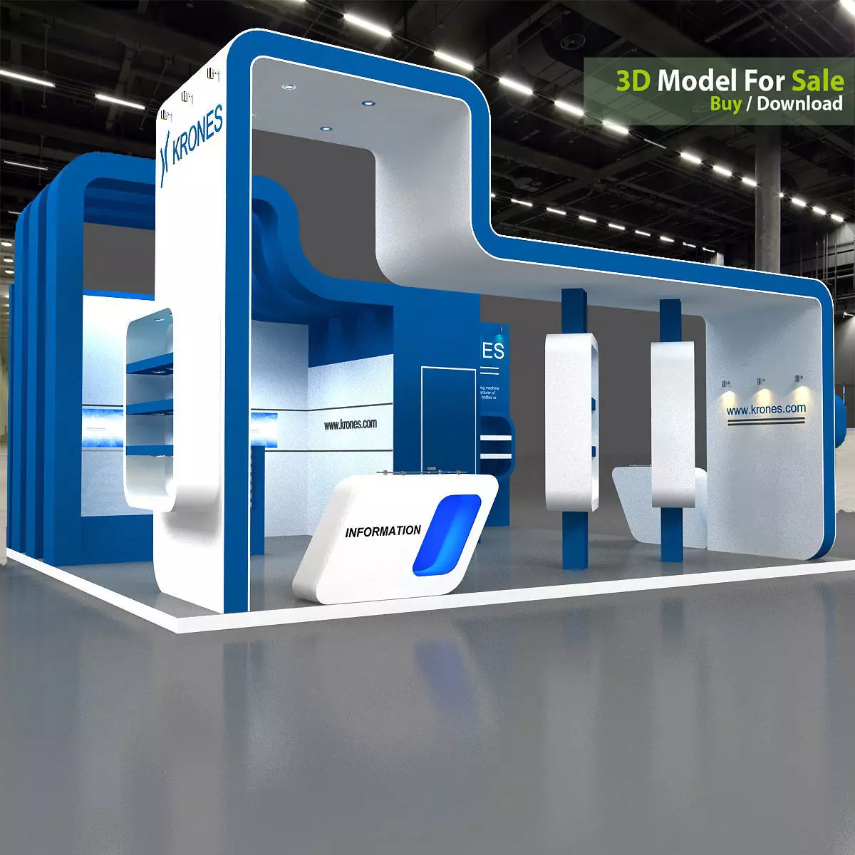 Exhibition Low-poly 3D model_3