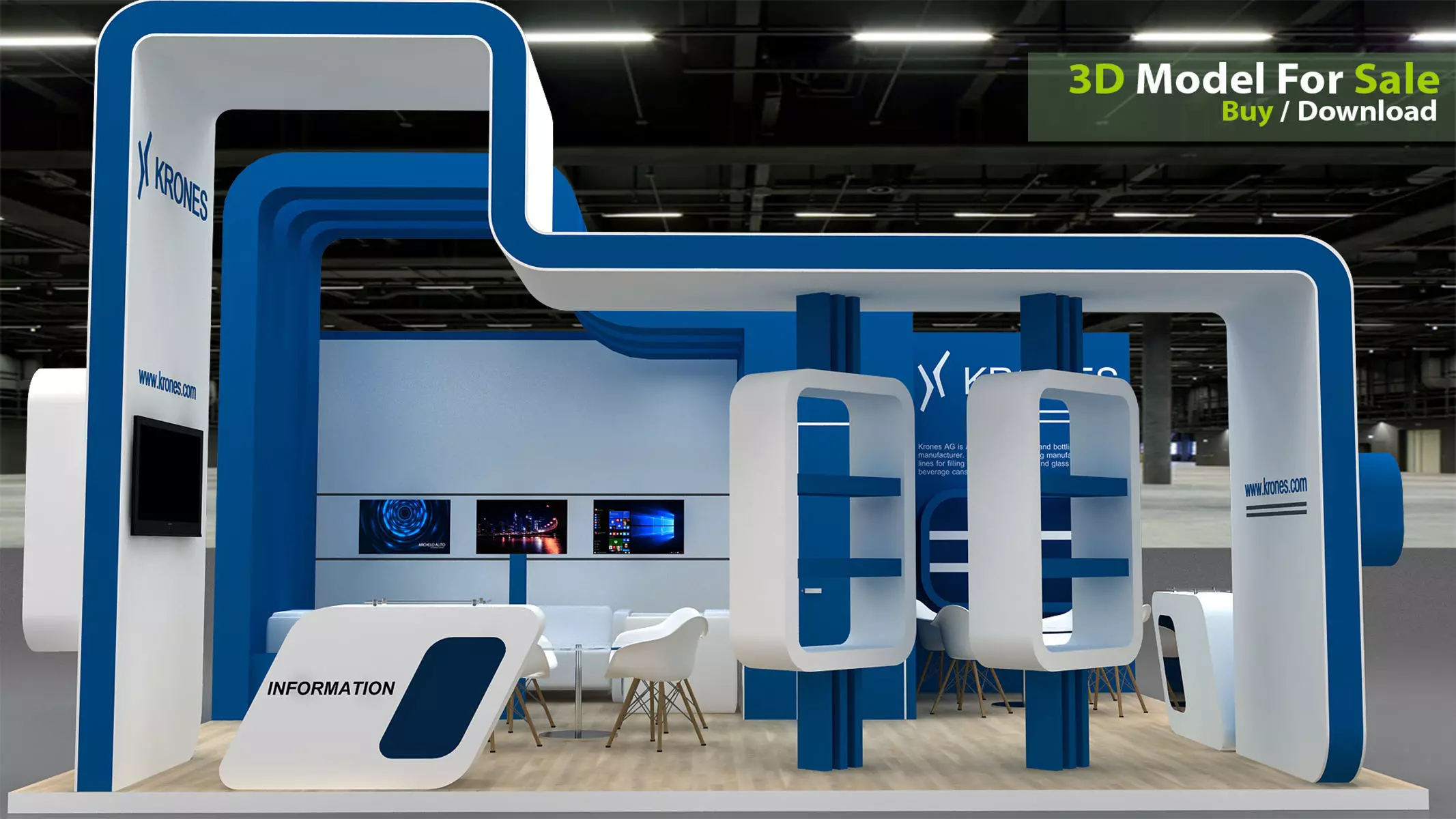 Exhibition Low-poly 3D model_2