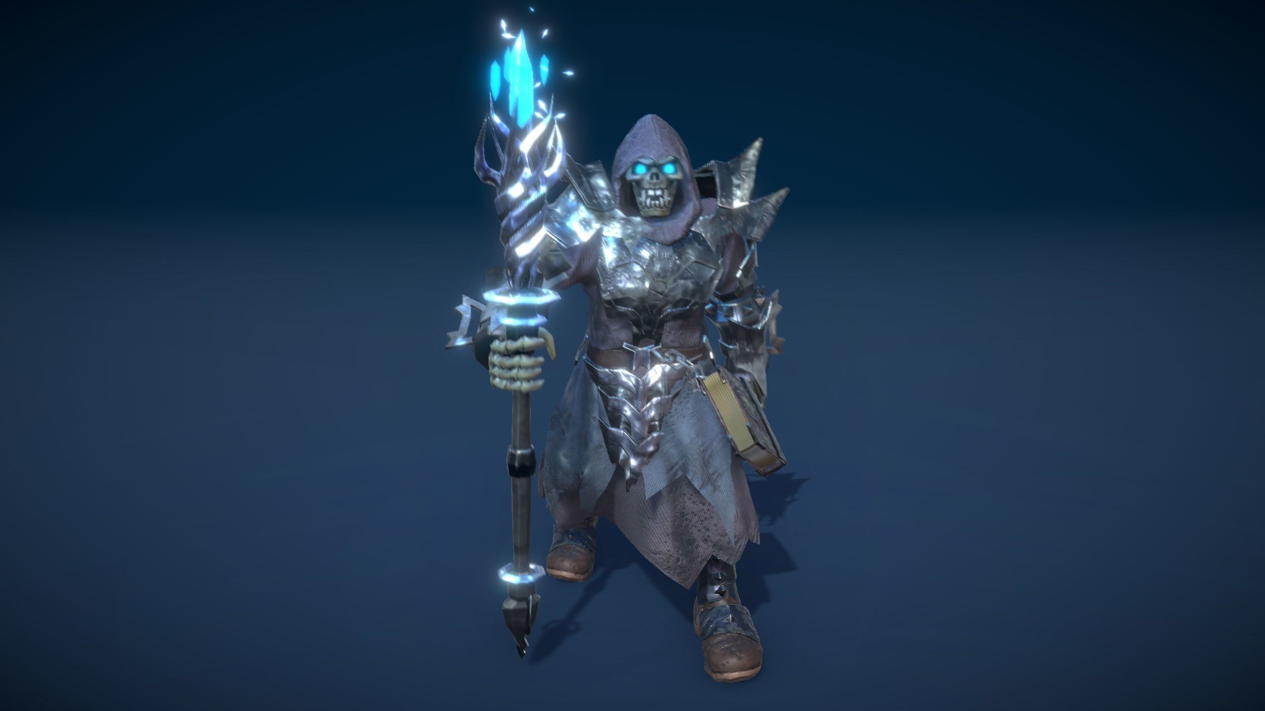 Skeleton Dark Mage Low-poly 3D model_6